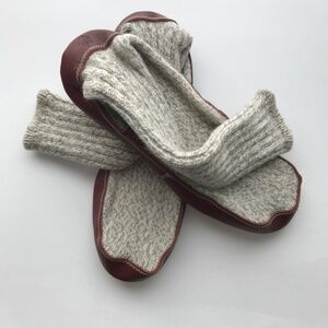 Acorn The Original Sweater Slipper Sock Men's Size 12-13 Cushion Gray Ragg Wool